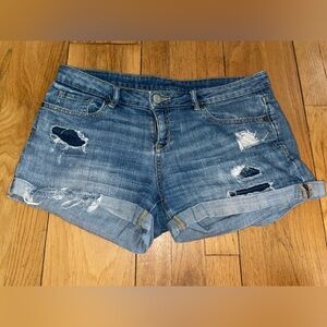 Aeropostale Ripped Blue Jean Shorts